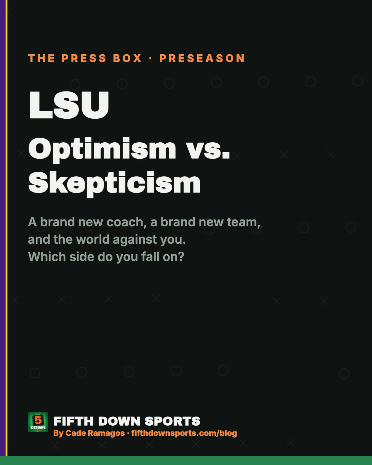 LSU — Optimism vs. Skepticism